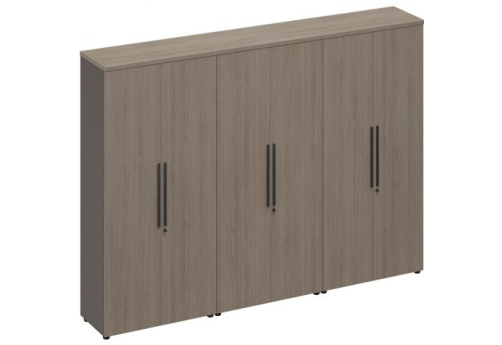 Шкаф для документов закрытый Британия, цвет дуб + серый