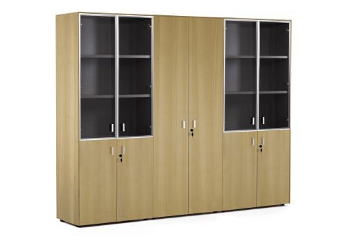 Шкаф комбинированный х 2 с гардеробом, цвет эвкалипт светлый + хром