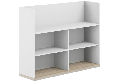 Стеллаж-комбо 1-сторонний с экраном ЛДСП Фламинго, цвет белый + акация