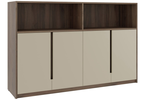 Шкаф средний с нишей Модесто, цвет орех дижон + бежевый