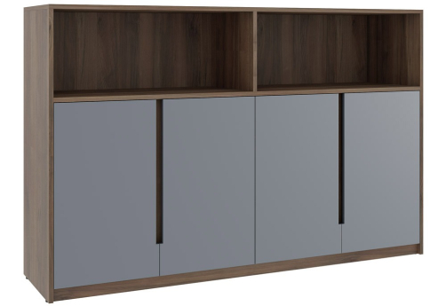 Шкаф средний с нишей Модесто, цвет орех дижон + серый