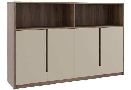 Шкаф средний с нишей Модесто, цвет дуб капучино + бежевый
