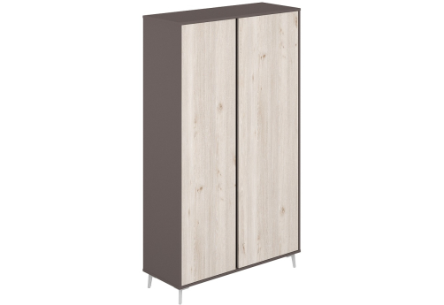 Шкаф высокий Кронберг, цвет дуб + вольфрам