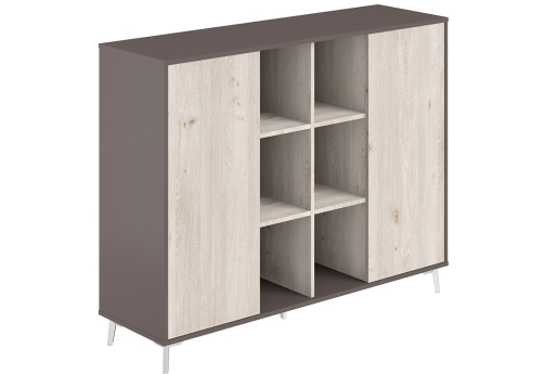 Шкаф средний с нишей Кронберг, цвет дуб + вольфрам
