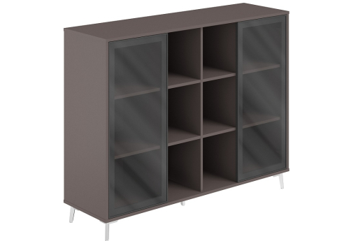 Шкаф средний с нишей (стекло) Кронберг, цвет вольфрам