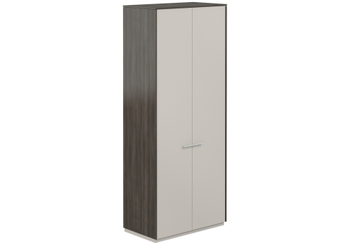 Шкаф высокий 2 двери Дания, цвет брэнсон трюфель + серый камень
