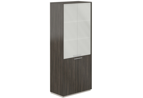 Шкаф высокий с матовым стеклом 4 двери Дания, цвет брэнсон трюфель