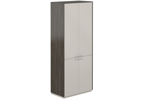 Шкаф высокий 4 двери Дания, цвет брэнсон трюфель + серый камень