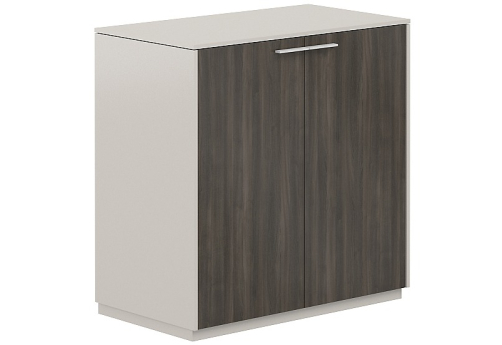 Шкаф низкий Дания, цвет серый камень + брэнсон трюфель