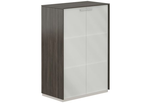 Шкаф средний с матовым стеклом Дания, цвет брэнсон трюфель