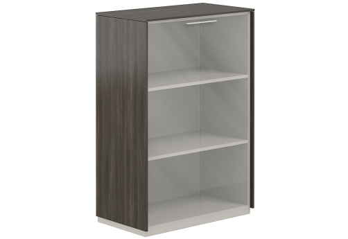 Шкаф средний с прозрачным стеклом Дания, цвет брэнсон трюфель