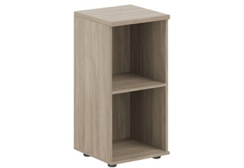 Стеллаж низкий (задняя стенка HDF) Индиго Вуд, цвет дуб модена