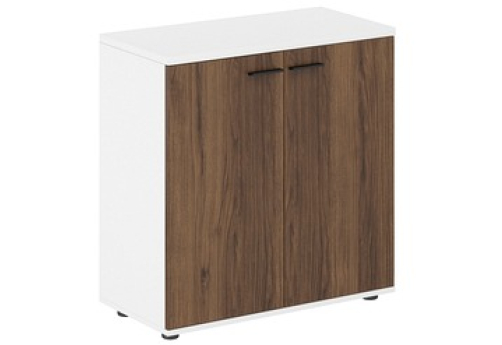 Шкаф низкий 2 двери (задняя стенка HDF) Индиго Вуд, цвет дуб модена + белый