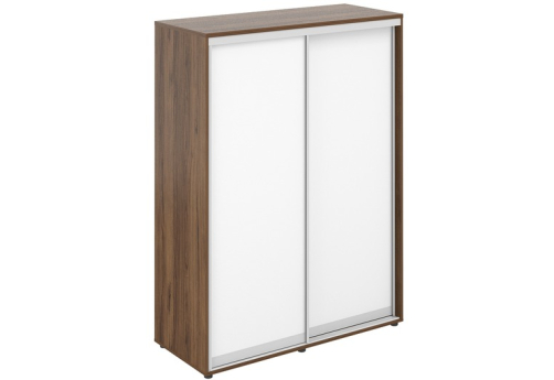 Шкаф-купе высокий с полками (задняя стенка ЛДСП) Индиго Вуд, цвет дуб модена + белый