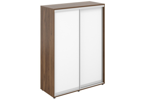 Шкаф-купе высокий с полками и штангой (задняя стенка ЛДСП) Индиго Вуд, цвет дуб модена + белый