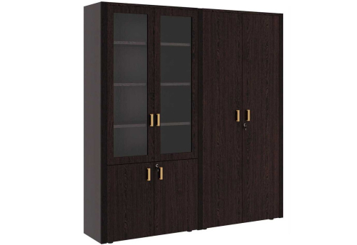 Шкаф для бумаг с гардеробом Визави, цвет венге