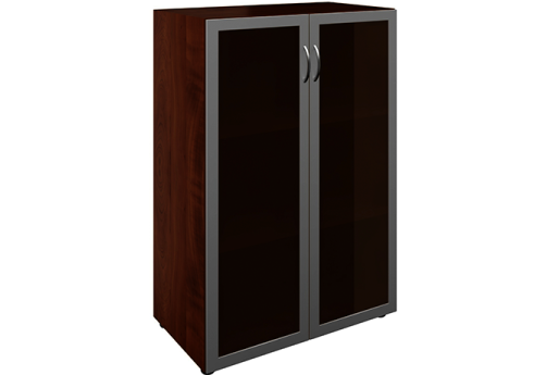 Шкаф широкий средний со стеклом в раме Адмирал, цвет венге