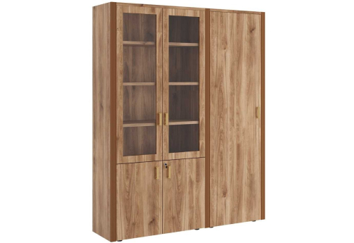 Шкаф для бумаг с одностворчатым гардеробом Визави, цвет орех бренди