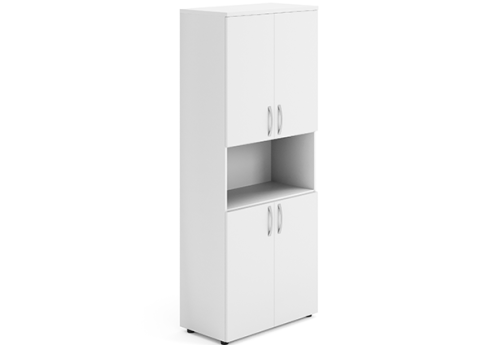 Шкаф высокий широкий с нишей Мотиви, цвет белый