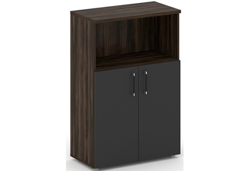 Шкаф средний широкий (1 открытая полка) Брауни, цвет дуб мали + антрацит