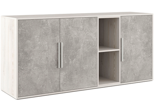 Шкаф низкий 3 створки, с нишей Супер Т, цвет сосна + бетон