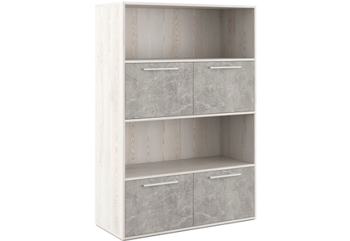 Шкаф высокий с горизонтальной нишей Супер Т, цвет сосна + бетон