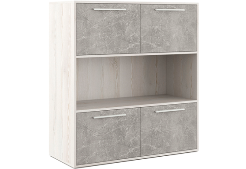 Шкаф средний с горизонтальной нишей Супер Т, цвет сосна + бетон