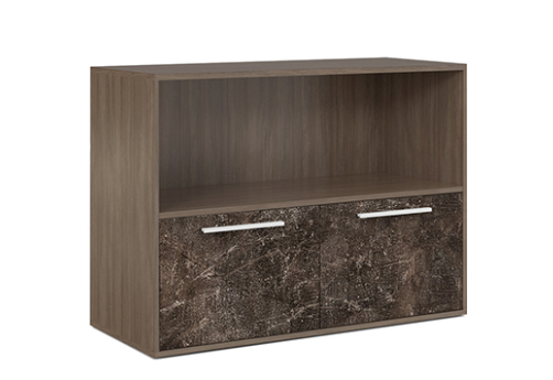 Шкаф низкий с горизонтальной нишей Супер Т, цвет вяз + бетон темный