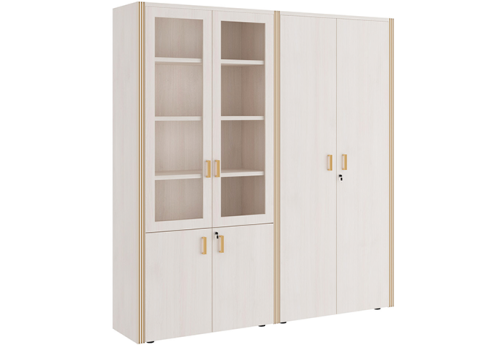 Шкаф для бумаг с гардеробом Доминго, цвет дуб шамони светлый