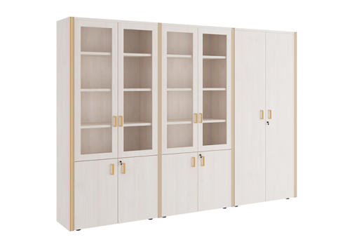 Шкаф для бумаг с гардеробом 6 створок Доминго, цвет дуб шамони светлый