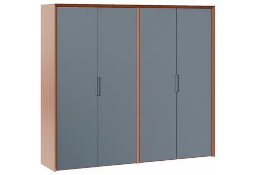 Шкаф для бумаг 4 двери Невада, цвет дуб капучино + серый