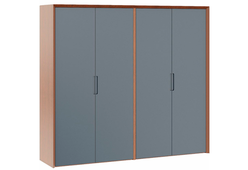 Шкаф с гардеробом 4 двери Невада, цвет дуб капучино + серый