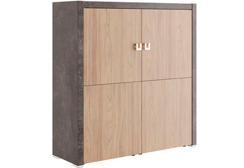 Шкаф средний Челси, цвет вяз + бетон темный