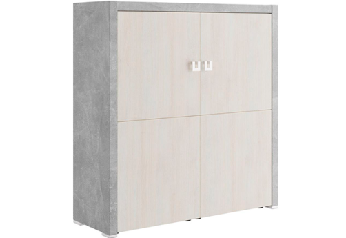 Шкаф средний Челси, цвет дуб шамони светлый + бетон светлый