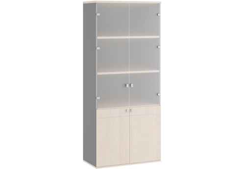 Шкаф для бумаг со стеклом Эрника, цвет дуб шамони светлый + антрацит