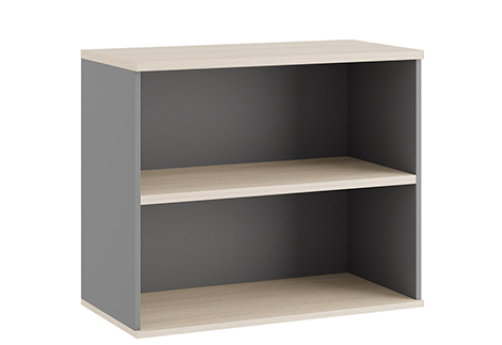 Стеллаж низкий Эрника, цвет дуб шамони светлый + антрацит