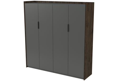 Шкаф высокий двусоставной Венди, цвет брауни + графит