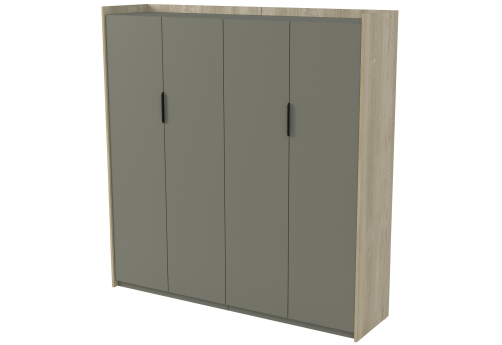 Шкаф высокий двусоставной Венди, цвет светлый дуб + терра