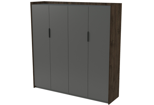 Шкаф высокий двусоставной комбинированный Венди, цвет брауни + графит