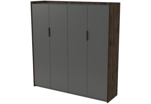 Шкаф высокий двусоставной Венди, цвет брауни + графит