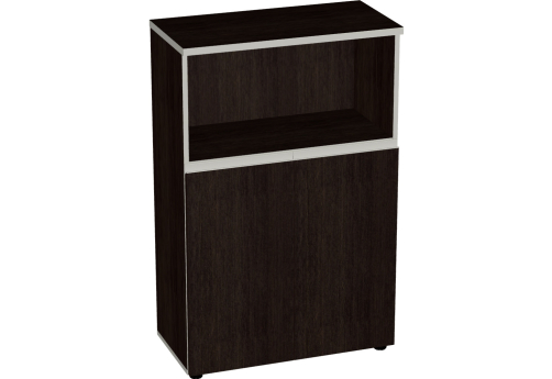 Шкаф широкий средний (1 открытая полка) Валенсия, цвет венге