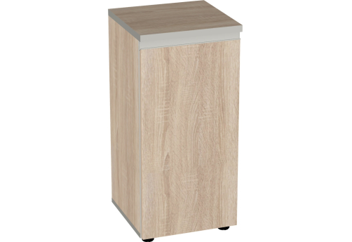 Шкаф узкий низкий закрытый Валенсия, цвет дуб сонома