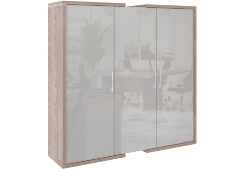 Шкаф комбинированный Дублин, цвет дуб нельсон + серый