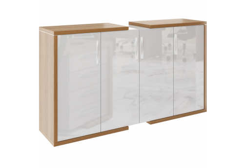 Шкаф закрытый Дублин, цвет дуб сантана + белый