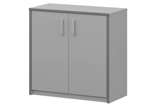 Стеллаж низкий закрытый Аксима, цвет серый