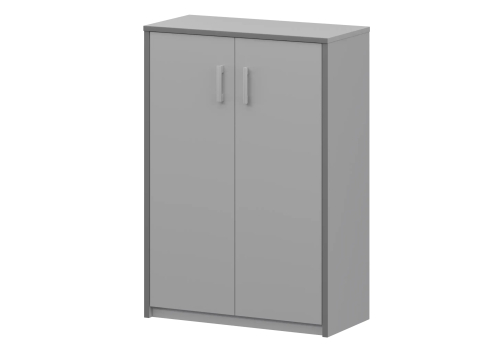 Стеллаж средний закрытый Аксима, цвет серый