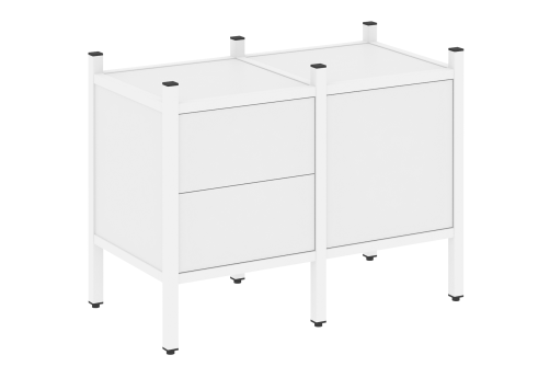 Стеллаж прямой вариант 1 Европа, цвет белый бриллиант + белый