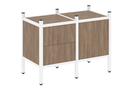 Стеллаж прямой вариант 1 Европа, цвет дуб аризона + белый