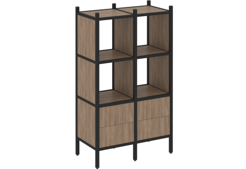 Стеллаж прямой вариант 3 Европа, цвет дуб аризона + черный