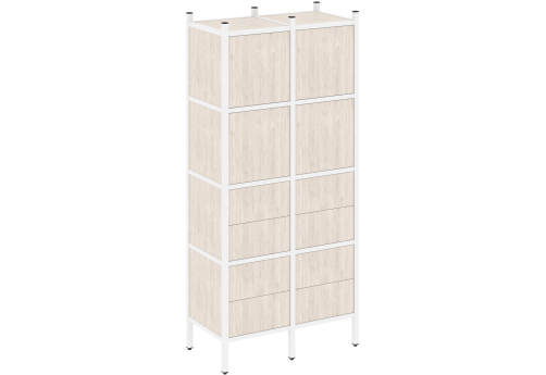 Стеллаж прямой вариант 4 Европа, цвет денвер светлый + белый